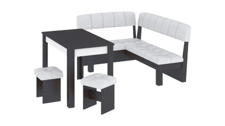 Кухонный уголок «Альфа» Венге Цаво/Белый Кожзам