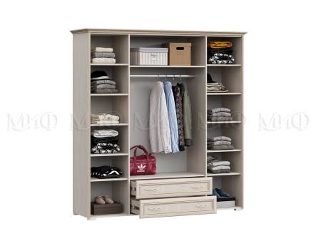 Шкаф 4-х Створчатый Пандора МДФ (Ш-1976 x В-2064 x Г-552 мм) Сандал Светлый