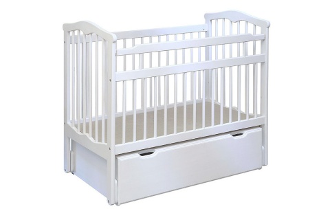 Детская Кровать Массив с Маятником Малыш/Разные Цвета Ш-1270 х Г-720 х В-1060 мм