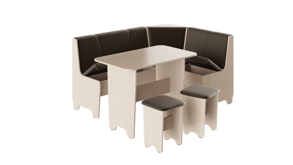 Кухонный уголок «Техас исп.1» Дуб Белфорт/Экокожа Коричневая