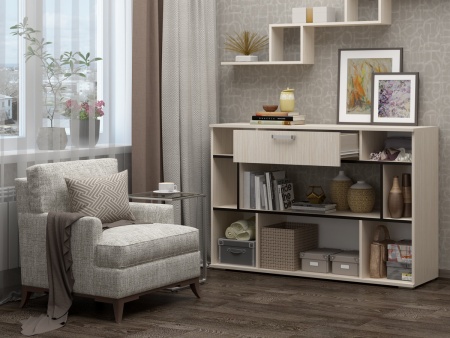 Комод Бергамо-11 Ясень Шимо Светлый ЛДСП (Ш-1500/В-1000/Г-430мм)