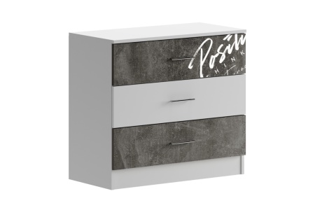 Комод Вега NEW Позитив бетон темный / белый