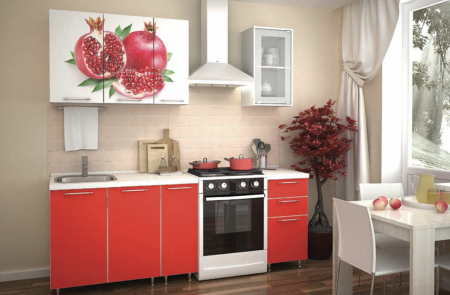 Кухонный Гарнитур Гранат/Красный 1500 мм