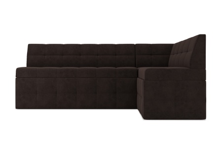 Кухонный угловой диван дельфин Атлантис микровелюр коричневый