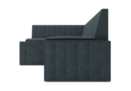 Кухонный угловой диван дельфин Вермут велюр серо-синий