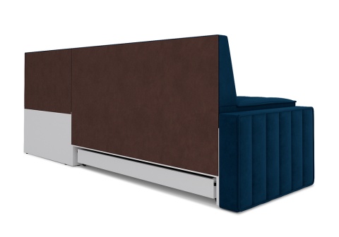 Кухонный угловой диван дельфин Вермут велюр темно-синий